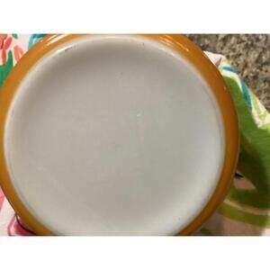 Vintage Pyrex Orange and White Ceramic Bowl